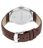 TITAN Workwear White Dial & Leather Strap Watch 1802SL13 - Image 5