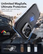 ESR Cyber Tough MagSafe Case with Stash Stand for iPhone 16 Series - Image 4