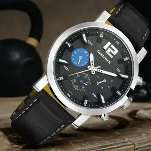 Gadgetoo Fastrack 3227Sl01 Fastfit Black Dial Leather Strap Watch