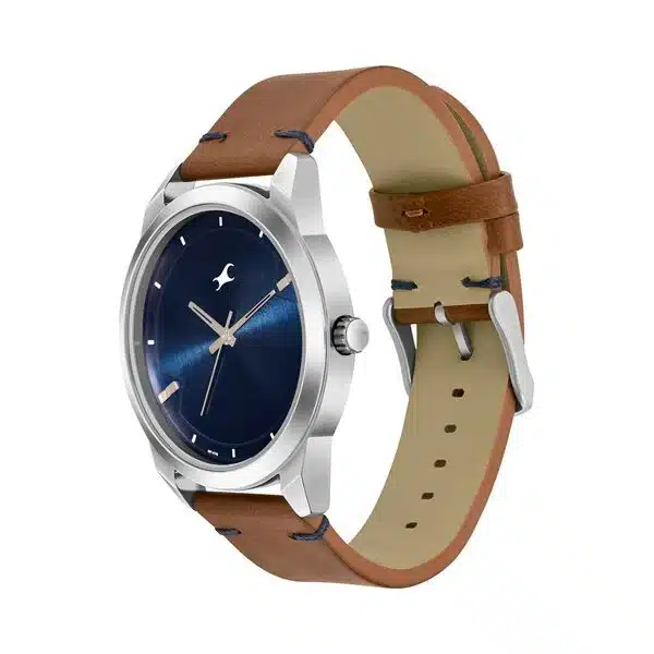 3308Sl01_3 Fastrack 3308Sl01 Stunners Quartz Analog Blue Dial Leather Strap Watch For Men - Image 1