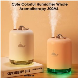 Gadgetoo Humidifier Whale Usb Diffuser H2O Aromatherapy 300Ml Pelembap Udara - Putih
