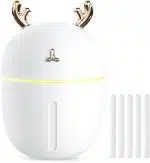 Humidifier for Plants, Small Humidifier Indoor, USB Rechargeable Mini Humidifier, Portable Travel Humidifier, Humidifer for Bedroom, Room, Car, Desk, Office -WHITE
