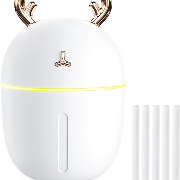 Humidifier for Plants, Small Humidifier Indoor, USB Rechargeable Mini Humidifier, Portable Travel Humidifier, Humidifer for Bedroom, Room, Car, Desk, Office -WHITE
