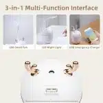 Humidifier for Plants, Small Humidifier Indoor, USB Rechargeable Mini Humidifier, Portable Travel Humidifier, Humidifer for Bedroom, Room, Car, Desk, Office -WHITE