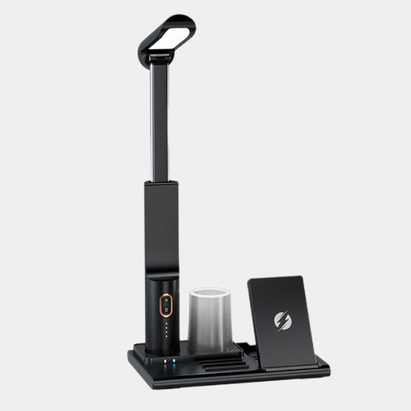 Azeada PD-X5 Multi-Function Wireless Charging Station Kit with Desk Lamp -Space Grey