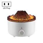 V21B 560ml Volcano Flame Remote Control Aromatherapy Air Humidifier Essential Oil Diffuser US Plug(White)