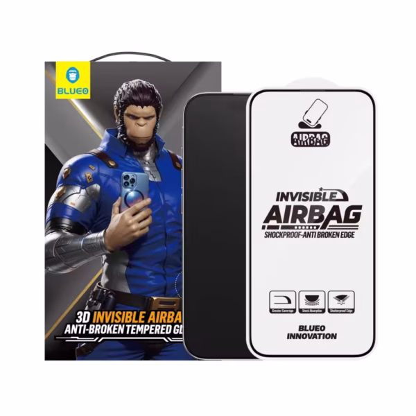 Blueo 3D Airbag Anti-broken Tempered Glass with Installation kit for iPhone 16 Pro / 16 Pro Max