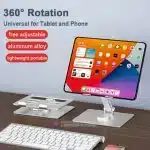 AZEADA OFFICIAL AZEADA Metal Stainless Steel Laptop Tablet Stand Laptop Holder 360 Rotating Tab Desktop Stand Laptop Bracket Adjustable LRT03
