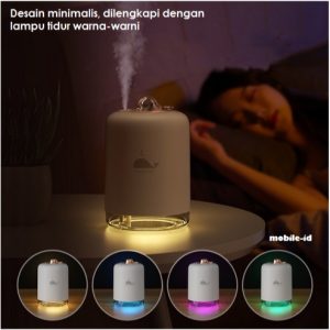 Gadgetoo Humidifier Whale Usb Diffuser H2O Aromatherapy 300Ml Pelembap Udara - Putih