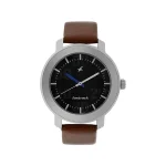 Fastrack 3121SL01 Quartz Analog Black Dial Leather Strap Watch for Men