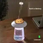 Colorful Pickup Sound Lamp Flame Aroma Air Humidifier with 1200mAh Battery 760ml