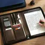 PU Leather Zipper A4 Document Bag for File Folder Clipboard Paper Contract Clip Notepad Office Supplies