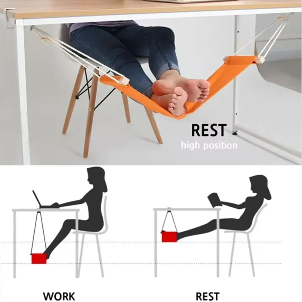 Portable Desk Swing Footrest Rest Mat Hammock Lazy Casual for Home Outdoor Office Tables
