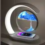 Quicksand Table Lamp USB Wireless Charging Desk Lamp Decoration