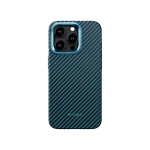 PITAKA MagEZ Case Pro 4 for iPhone 15 Pro / 15 Pro Max -1500D Black/Blue (Twill)