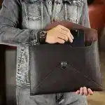 Genuine Leather Laptop Sleeve Case Handbag Envelope Bag for MacBook Pro 13-14.2 inch - Image 2