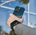 PITAKA StarPeak MagEZ Case 4 for iPhone 15 Pro / 15 Pro Max -1500D(Milk Way Galaxy)