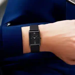 Gadgetoo Titan Edge Slim Leather Strap Black Dial Analog Watch For Men 1043Nl01