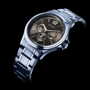 Gadgetoo Titan Neo Splash Anthracite Dial Quartz Multifunction Stainless Steel Strap Watch For Men 1698Qm01