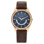 Titan Lagan Blue Dial Analog Leather Strap Watch for Men 1713WL01