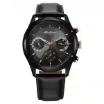 Titan Octane Quartz Multifunction Black Dial With Black Leather Strap Watch 1805KL02