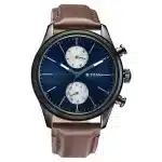 Titan Elmnt Brown Dial Analog Leather Strap Watch for Men 1805NL03