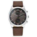 Titan Wrist Wit Quartz Analog with Day and Date Brown Dial Leather Strap Watch 1805SL12