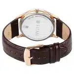 Titan Karishma Quartz Analog with Day and Date Silver Dial Leather Strap Watch 1824WL03 - Image 5