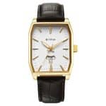 Titan Regalia Opulent White Dial Analog with Day and Date Leather Strap Watch for Men 1876YL02