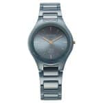 Titan Edge Ceramic Slim Ceramic Strap Blue Dial Analog Watch for Women 2653QC07
