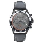 Fastrack Hitlist Quartz Chronograph Grey Dial Leather Strap Watch 3072NL01