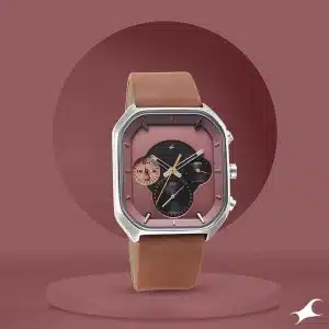Gadgetoo Fastrack After Dark Quartz Analog With Day And Date Brown Dial Leather Strap Watch 3270Sl01