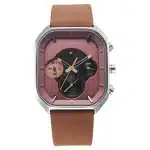 Fastrack After Dark Quartz Analog with Day and Date Brown Dial Leather Strap Watch 3270SL01