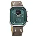 Fastrack Fleek Quartz Multifunction Green Dial Leather Strap Watch 3270SL03 - Image 2