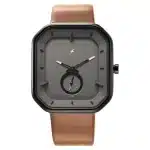 Fastrack After Dark Grey Dial Leather Strap Watch 3272NL02