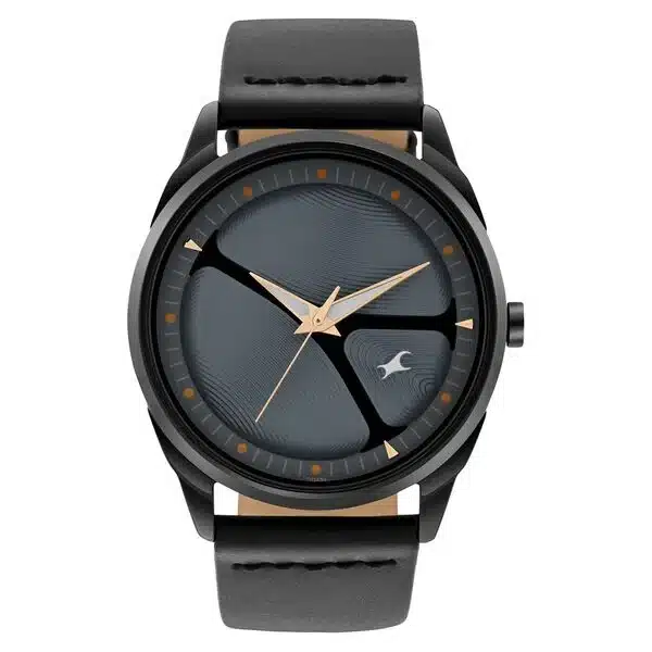 3273Nl04_1 Fastrack Metawe Quartz Analog Grey Dial Leather Strap Watch 3273Nl04 - Image 1