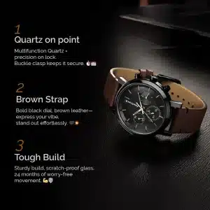 Gadgetoo Fastrack Tick Tock Black Dial Watch For Men 3287Nl01