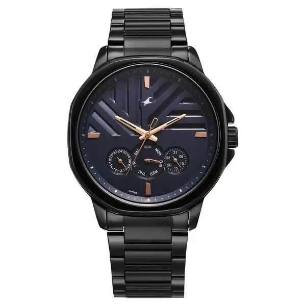 3303Nm01_1 Fastrack Fleek Quartz Multifunction Blue Dial Stainless Steel Strap Watch 3303Nm01 - Image 1