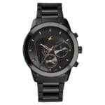 Fastrack Cerame Quartz Multifunction Black Dial Steel & Ceramic Strap Watch 3304ND01
