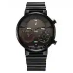 Fastrack Gambit Micromotor Black Dial Black Metal Strap Analog Watch 3309NM01