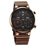 Fastrack Gambit Micromotor Black Dial Brown Metal Strap Analog Watch 3309QM02 - Image 2