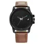 Fastrack Pulse Quartz Analog Black Dial With Tan Leather Strap Watch 3314NL01F - Image 2