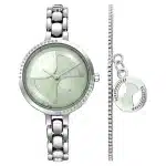 Fastrack Pulse Quartz Analog Green Dial Metal Strap Watch For Girls 6311SM01F