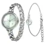Fastrack Pulse Quartz Analog Green Dial Metal Strap Watch For Girls 6311SM01F - Image 3
