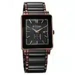 Titan Regalia Shaped Ceramic Quartz Analog with Date Black Dial Steel & Ceramic Strap Watch For Men 90013KD06 - Image 2