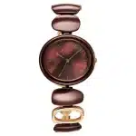 Titan Raga Ceramics Quartz Analog Brown Mother of pearl Dial Metal & Ceramic Strap Watch 95146KD03