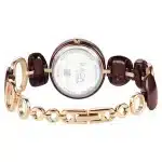 Titan Raga Ceramics Quartz Analog Brown Mother of pearl Dial Metal & Ceramic Strap Watch 95146KD03 - Image 5