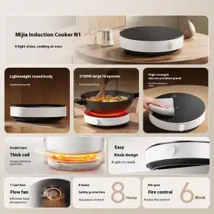 Gadgetoo Xiaomi Mijia Induction Cooker N1 Black 2100W Household Induction Cooker Mdcl003Cm