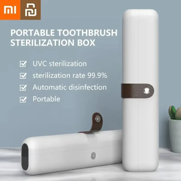 Xiaomi Mijia Toothbrush Sterilizer Leather Magnetic Buckle Portable Travel UVC Sterilization Storage Box
