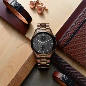 Gadgetoo Titan Neo Splashblack Dial Multi Stainless Steel Strap Watch For Men 1805Km08